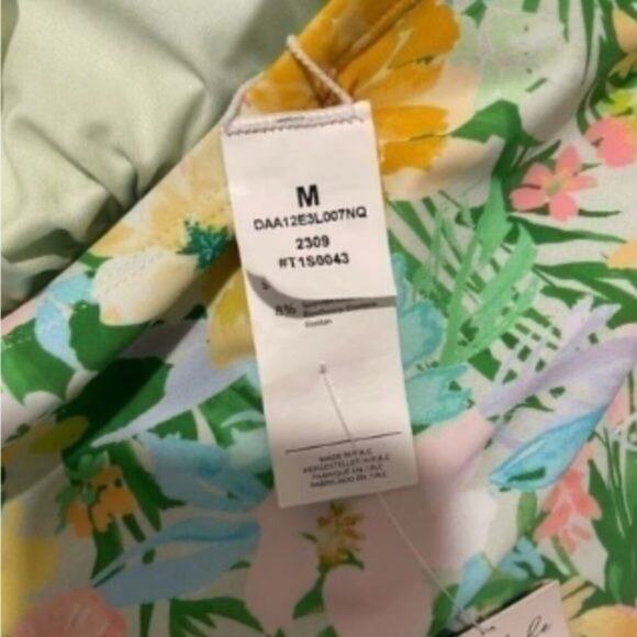 Cupshe Women’s One Piece Strapless Swimsuit Medium Floral Print Side Tie Halter - Picture 6 of 7